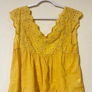 Lucky Brand Golden Embroidered Fabric